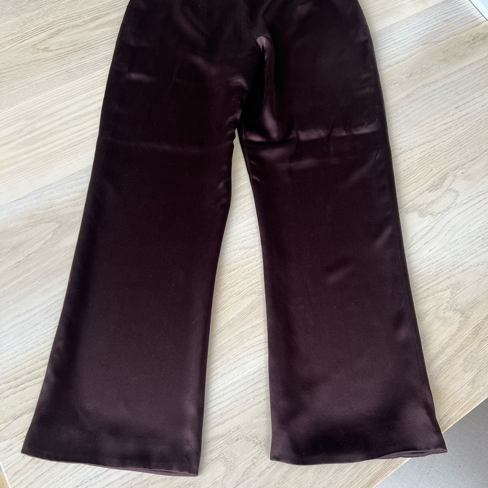 Kay Unger Rich Plum Satin Pants